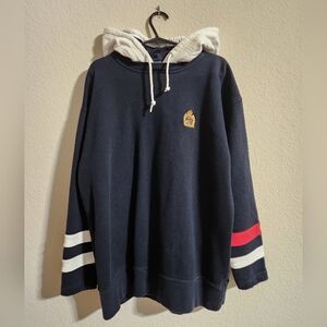 Lauren Ralph Lauren Women’s Navy Hooded Sweatshirt Preppy size Petite Small